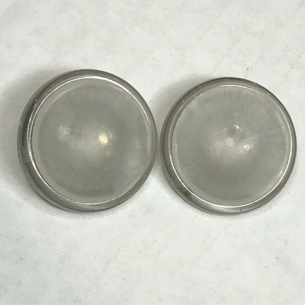 Vintage Retro Clear Acrylic Clip Earrings W GERMAN
